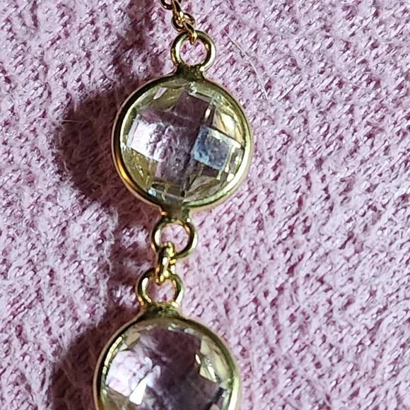 JTV Rose Gold and Clear Crystal Station Necklace - Picture 7 of 9